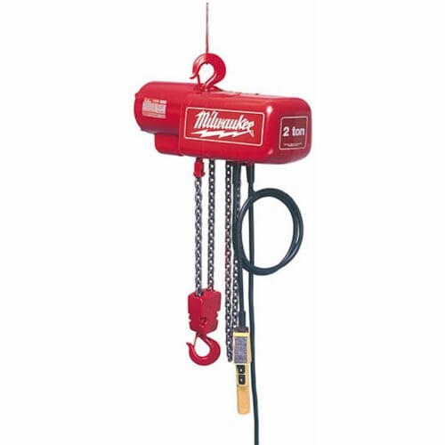 Milwaukee® 9571 3-Phase Lightweight Electric Chain Hoist, 2 ton Load, 10 ft H Lifting, 1 hp Power Rating, 230 to 460 VAC